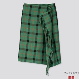 Plaid Fringe Skirt